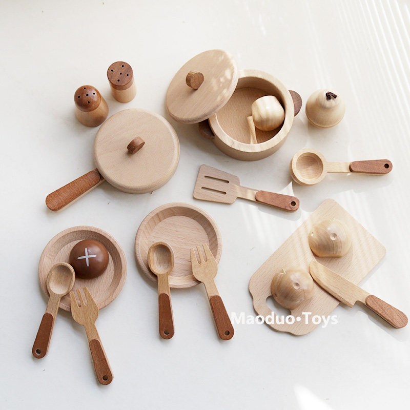 Maoduo Toys Beech Wooden Kids  - Kids Toys Kitchen Set 评论和价格